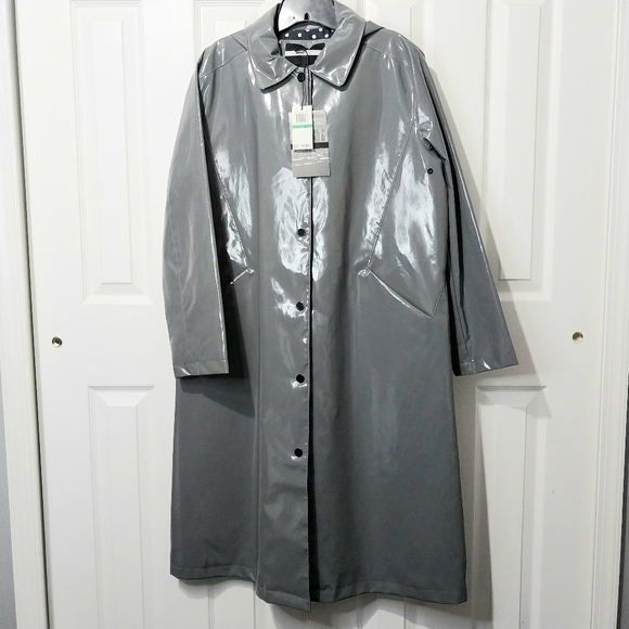 Jane Post NYC Long Snap Slicker Raincoat, NWT, Size L - Picture 8 of 10